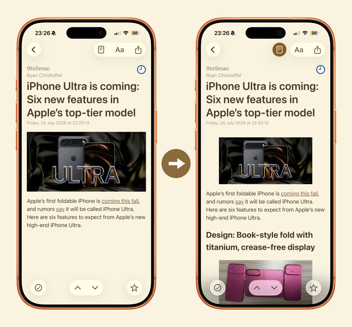 Newsairy 1.11 — Read mode of the full article in your preview