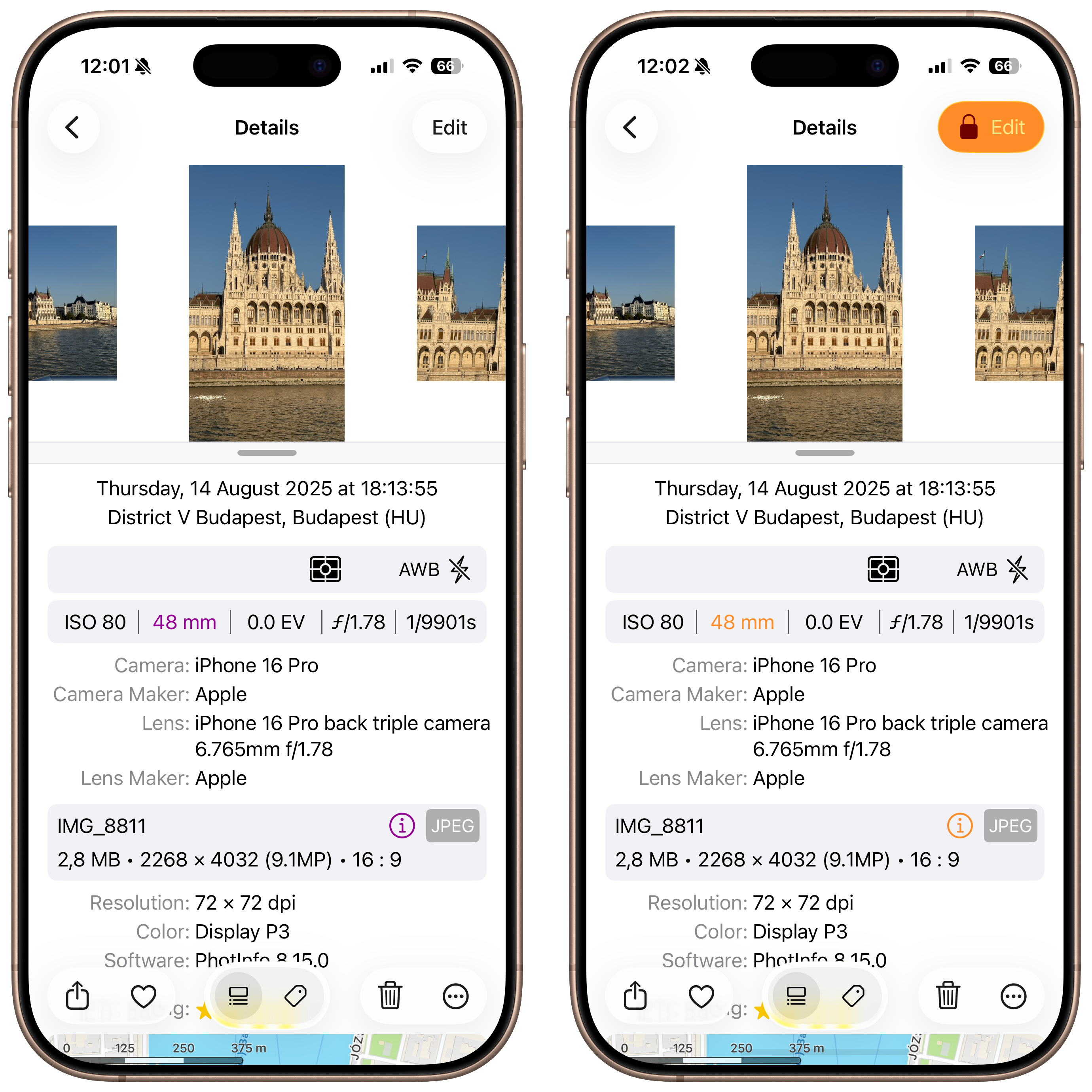 PhotInfo 8.x (right) PhotInfo NG 4.x (left)